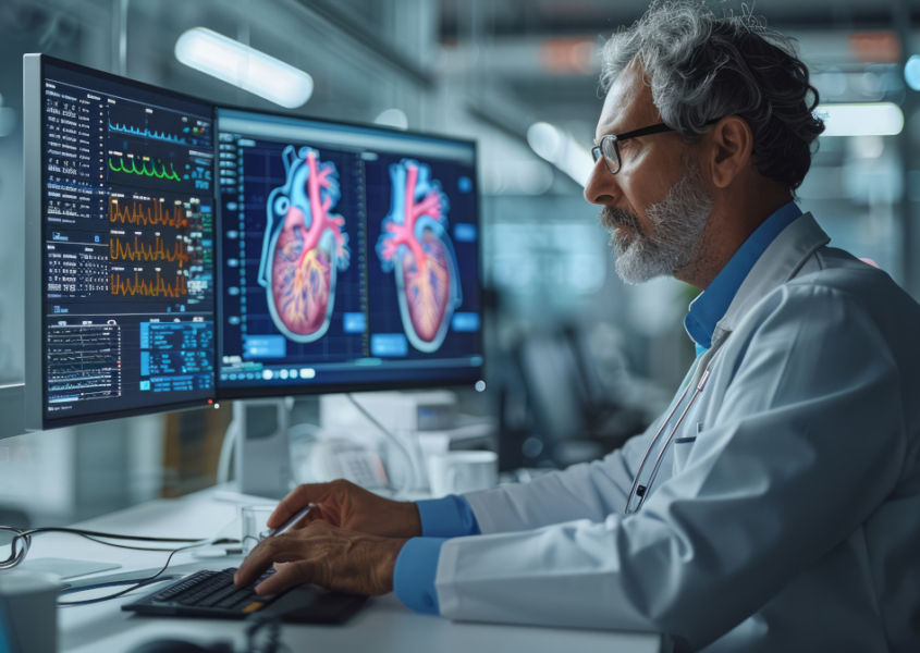 Doctor at computer utilizing Software as a Medical Device