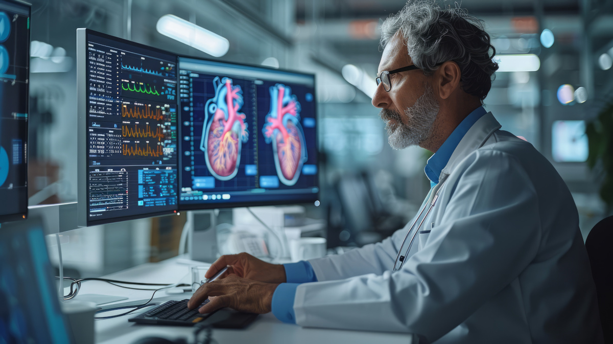 Doctor at computer utilizing Software as a Medical Device